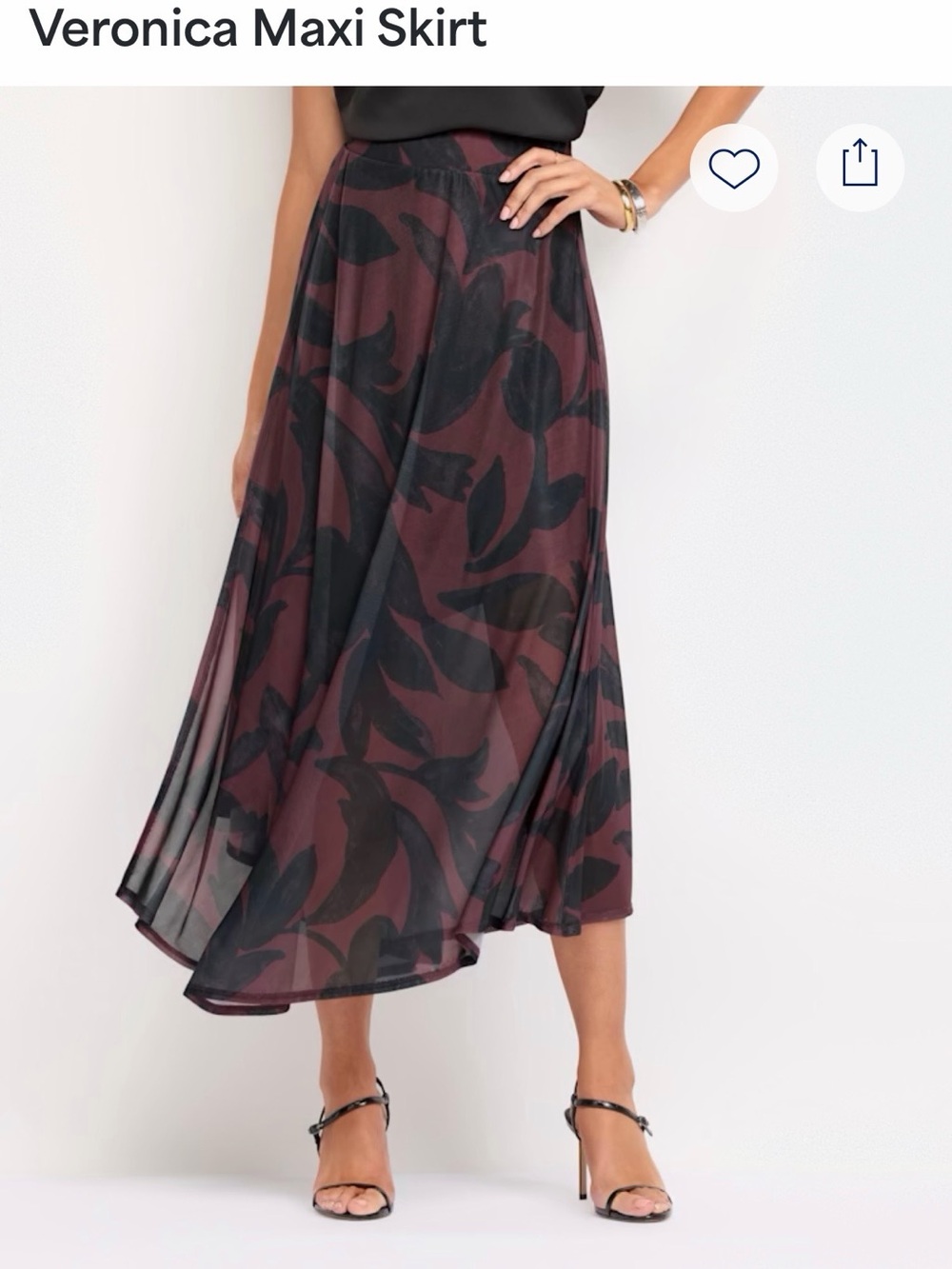Veronica Maxi Skirt by Montgomery Post - Black and Burgundy Floral - Stitch Fix